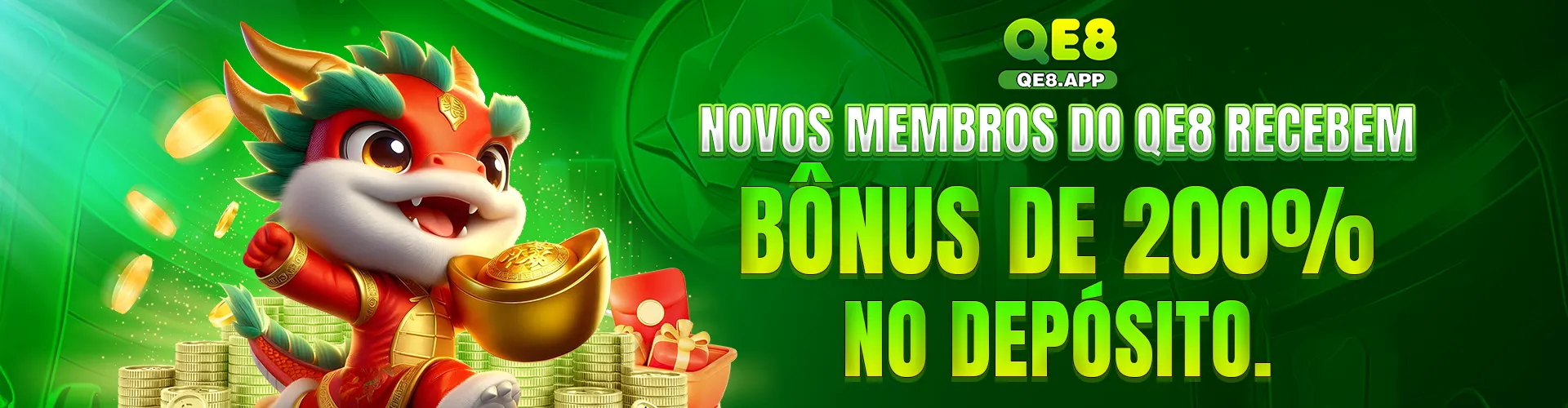 Novos membros do QE8 recebem bônus de 200% no depósito.